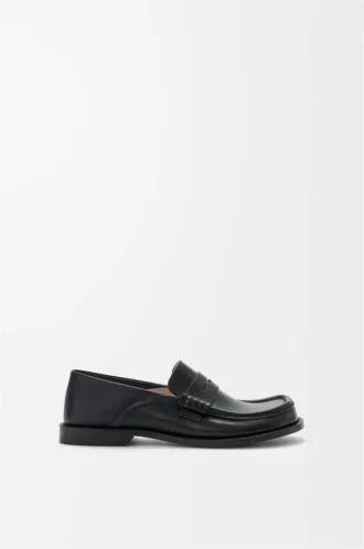 Campo loafers med flik bak i vaxat kalvskinn Svart