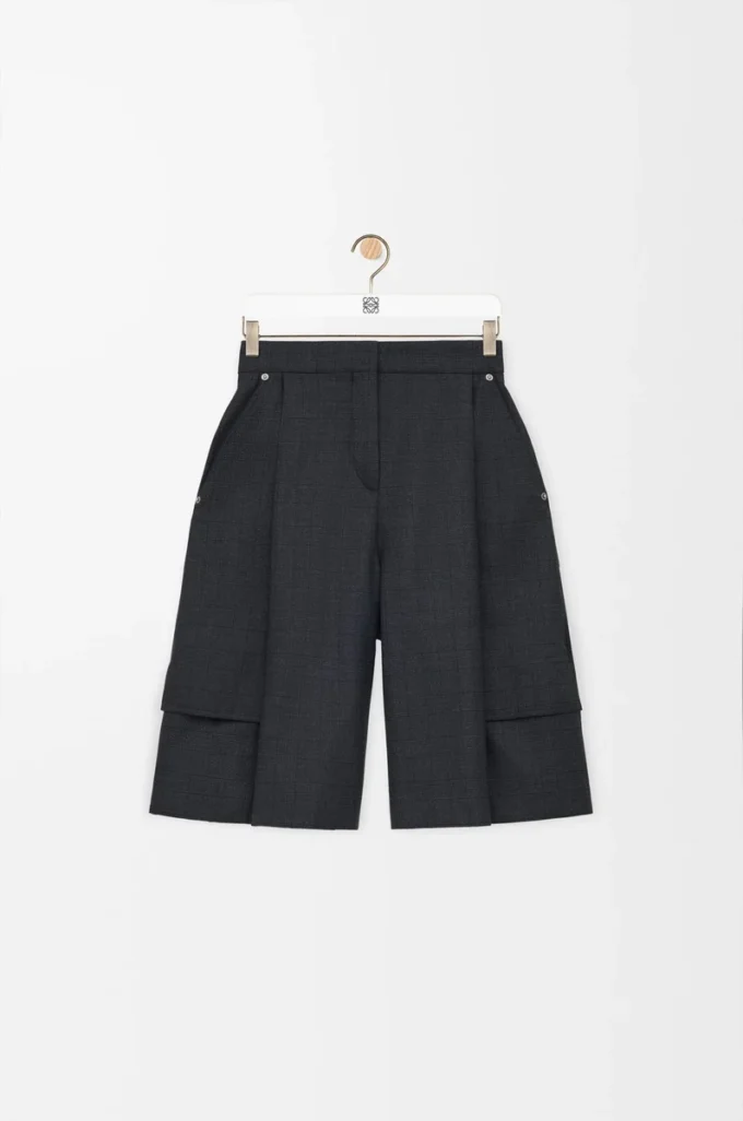 Cargoshorts i ull Mörkgrå Cargoshorts i ull Mörkgrå