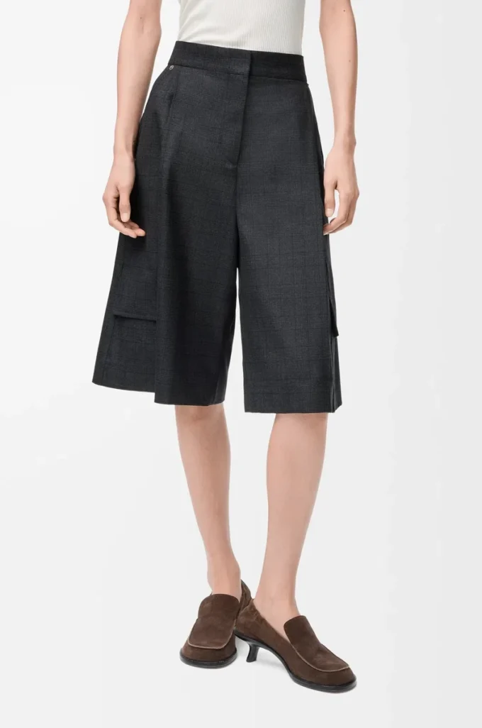 Cargoshorts i ull Mörkgrå Cargoshorts i ull Mörkgrå