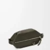 Convertible sling i klassiskt kalvskinn, mörk khaki Convertible sling i klassiskt kalvskinn, mörk khaki