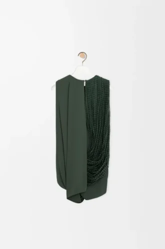 Dekorerad topp i viskos Khaki Green