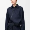 Drapad skjorta i denim Indigo Blue Drapad skjorta i denim Indigo Blue