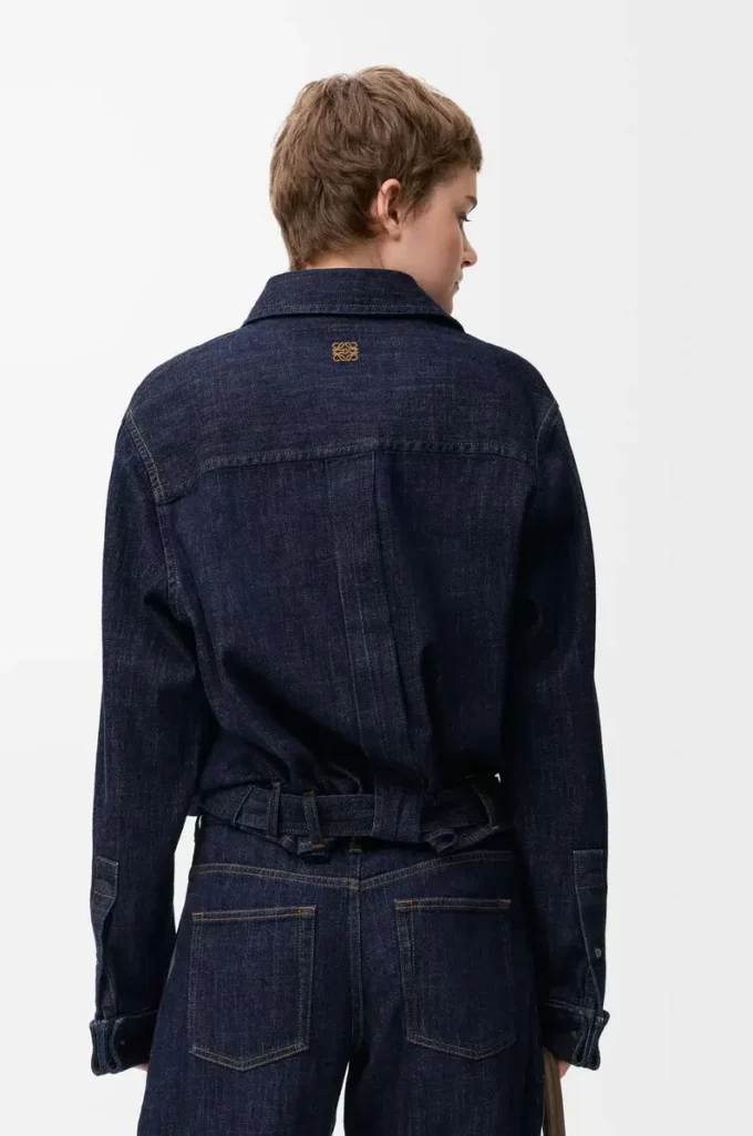 Drapad skjorta i denim Indigo Blue Drapad skjorta i denim Indigo Blue