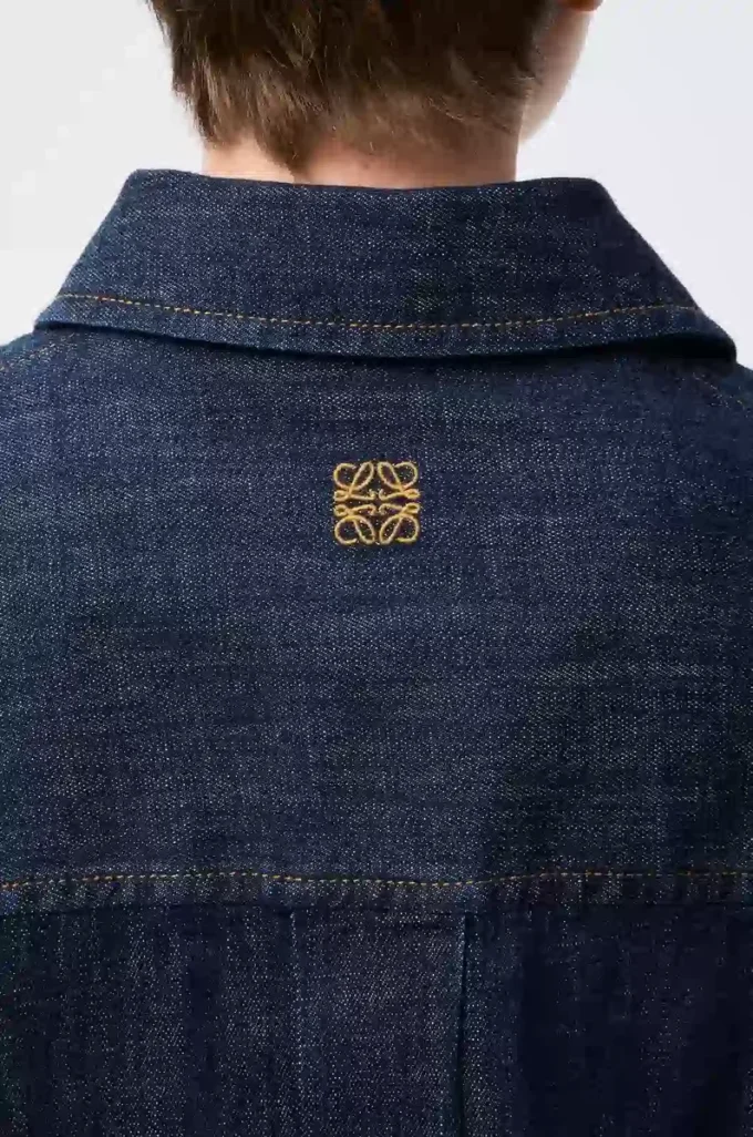 Drapad skjorta i denim Indigo Blue Drapad skjorta i denim Indigo Blue