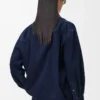 Drapad skjorta i denim, mörk indigo Drapad skjorta i denim, mörk indigo