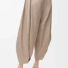 Drapade byxor i bomull och silke Beige