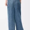 Drapade jeans i denim Indigoblå