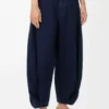 Drapade jeans i denim Mörk indigo