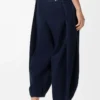 Drapade jeans i denim Mörk indigo