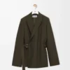Draped jacket in wool Khaki Green Draped jacket in wool Khaki Green
