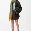 Draped jacket in wool Khaki Green Draped jacket in wool Khaki Green