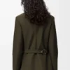 Draped jacket in wool Khaki Green Draped jacket in wool Khaki Green