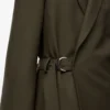 Draped jacket in wool Khaki Green Draped jacket in wool Khaki Green