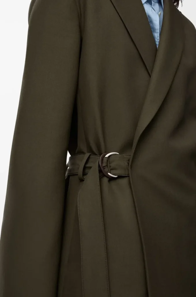 Draped jacket in wool Khaki Green Draped jacket in wool Khaki Green