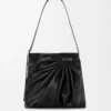 Draped tote i mjukt nappa-lammskinn Svart Draped tote i mjukt nappa-lammskinn Svart