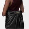 Draped tote i mjukt nappa-lammskinn Svart Draped tote i mjukt nappa-lammskinn Svart