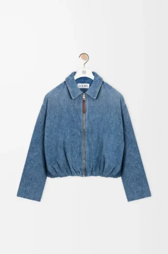 Draperad jacka i denim Indigo Blue