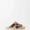 Espadrille-sandaler i vegetabiliskt garvat kalvskinn Bruna