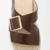 Espadrille-sandaler i vegetabiliskt garvat kalvskinn Bruna