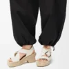 Espadrillesandaler med plattform i mjukt kalvskinn Vit Espadrillesandaler med plattform i mjukt kalvskinn Vit