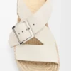 Espadrillesandaler med plattform i mjukt kalvskinn Vit Espadrillesandaler med plattform i mjukt kalvskinn Vit