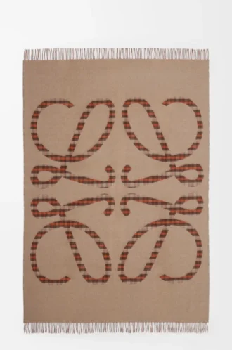 Filt i ull och kashmir Beige/Orange