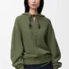 Flamenco-hoodie i bomull och kashmir Khakigrön