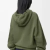 Flamenco-hoodie i bomull och kashmir Khakigrön
