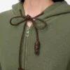 Flamenco-hoodie i bomull och kashmir Khakigrön