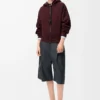 Flamenco-hoodie i bomull och kashmir Mörk burgundy