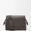 Flamenco satchel i glänsande mjukt kalvskinn Mörkgrå Flamenco satchel i glänsande mjukt kalvskinn Mörkgrå