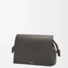 Flamenco satchel i glänsande mjukt kalvskinn Mörkgrå Flamenco satchel i glänsande mjukt kalvskinn Mörkgrå