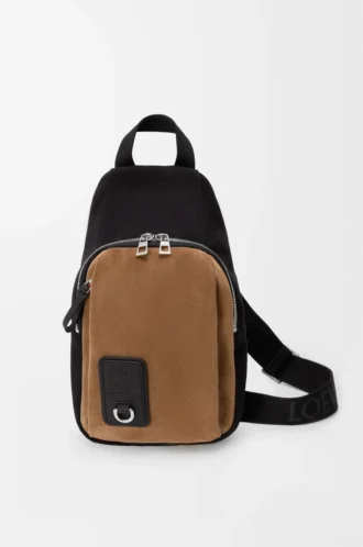 Flex sling i canvas och mocka Svart/mörk guld