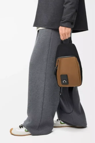 Flex sling i canvas och mocka Svart/mörk guld
