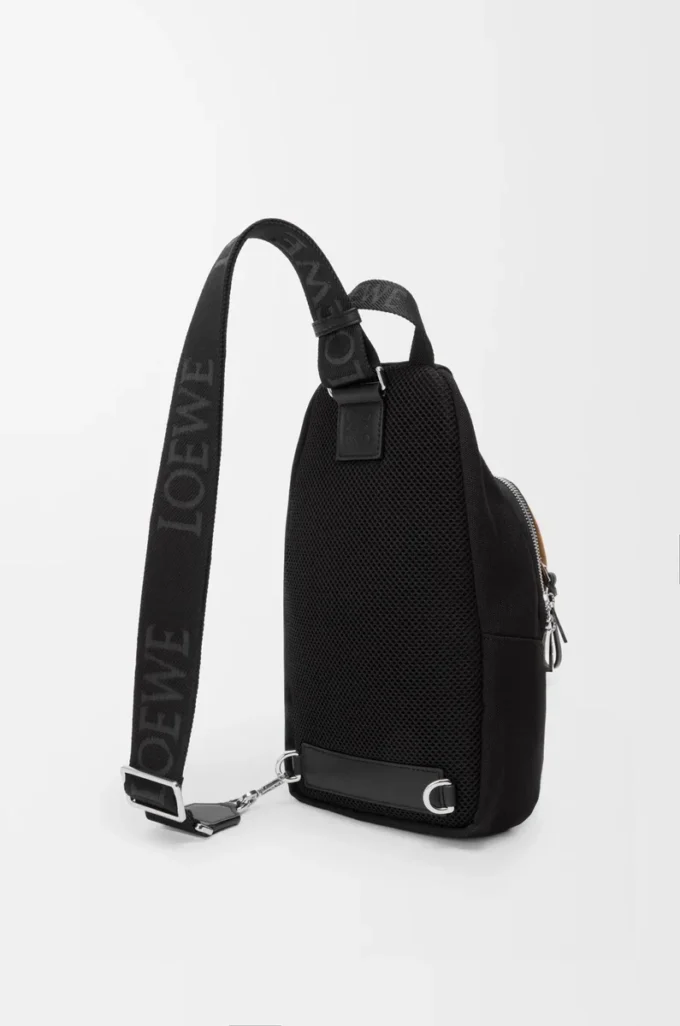 Flex sling i canvas och mocka Svart/mörk guld