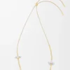 Flor-halsband i sterlingsilver och emalj Guld/Vit Flor-halsband i sterlingsilver och emalj Guld/Vit