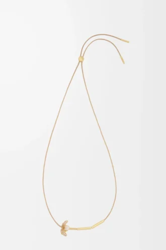 Flor-halsband i sterlingsilver och kristaller Vit/Guld Flor-halsband i sterlingsilver och kristaller Vit/Guld