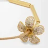 Flor-halsband i sterlingsilver och kristaller Vit/Guld Flor-halsband i sterlingsilver och kristaller Vit/Guld