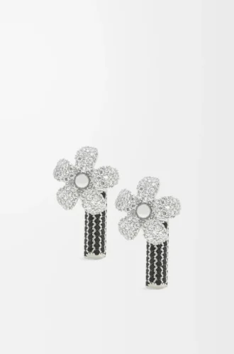 Flor örhängen i sterlingsilver och kristaller Silver/Transparent Flor örhängen i sterlingsilver och kristaller Silver/Transparent