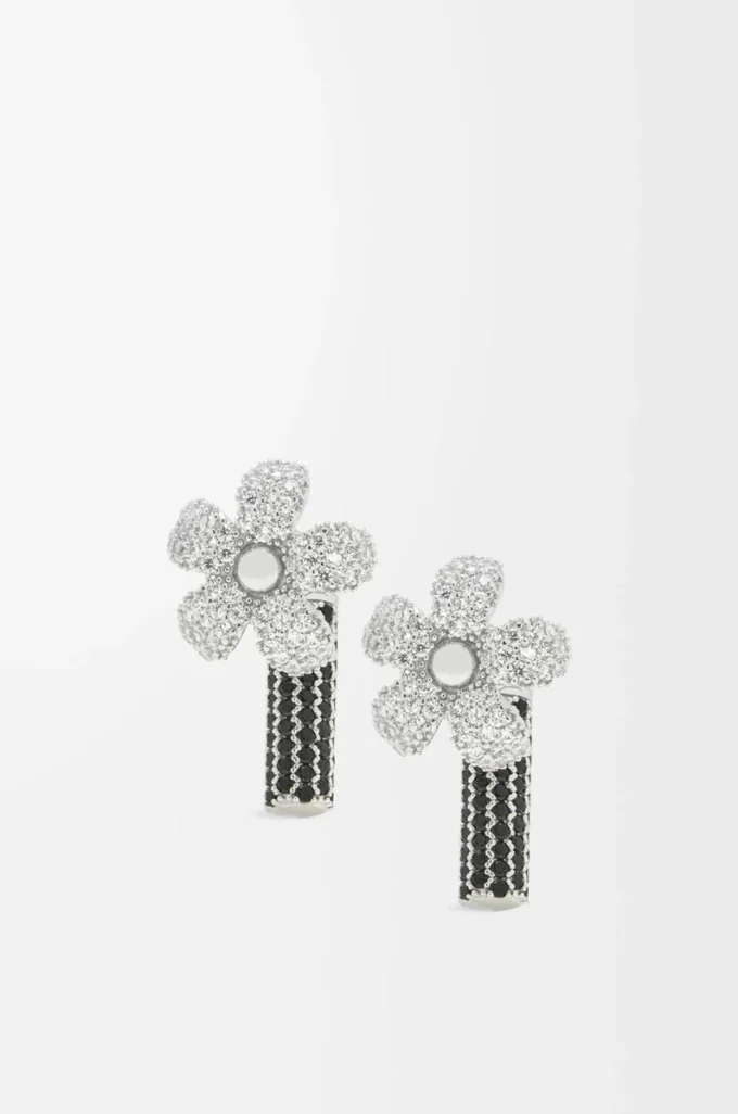 Flor örhängen i sterlingsilver och kristaller Silver/Transparent Flor örhängen i sterlingsilver och kristaller Silver/Transparent