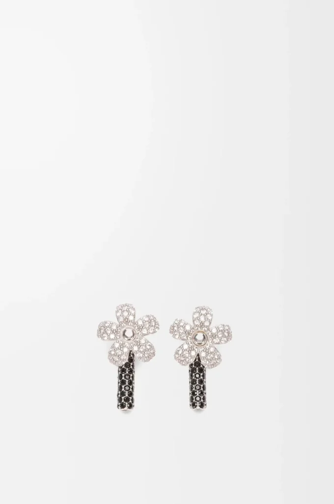 Flor örhängen i sterlingsilver och kristaller Silver/Transparent Flor örhängen i sterlingsilver och kristaller Silver/Transparent