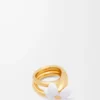 Flor-ring i sterlingsilver och emalj Guld/Vit