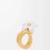 Flor-ring i sterlingsilver och emalj Guld/Vit