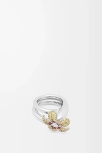 Flor-ring i sterlingsilver och kristaller Gult/Silver Flor-ring i sterlingsilver och kristaller Gult/Silver