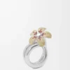 Flor-ring i sterlingsilver och kristaller Gult/Silver Flor-ring i sterlingsilver och kristaller Gult/Silver