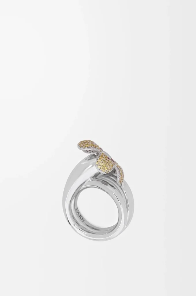Flor-ring i sterlingsilver och kristaller Gult/Silver Flor-ring i sterlingsilver och kristaller Gult/Silver