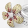Flor-ring i sterlingsilver och kristaller Gult/Silver Flor-ring i sterlingsilver och kristaller Gult/Silver