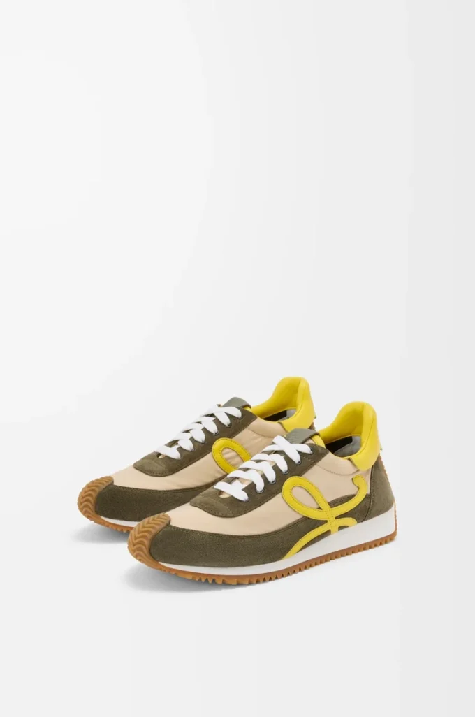 Flow Runner 2.0 i nylon och mocka Kräm/Gul/Olivgrön Flow Runner 2.0 i nylon och mocka Kräm/Gul/Olivgrön