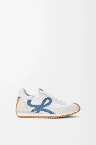 Flow Runner 2.0 i nylon och mocka Vit/Ljus denim