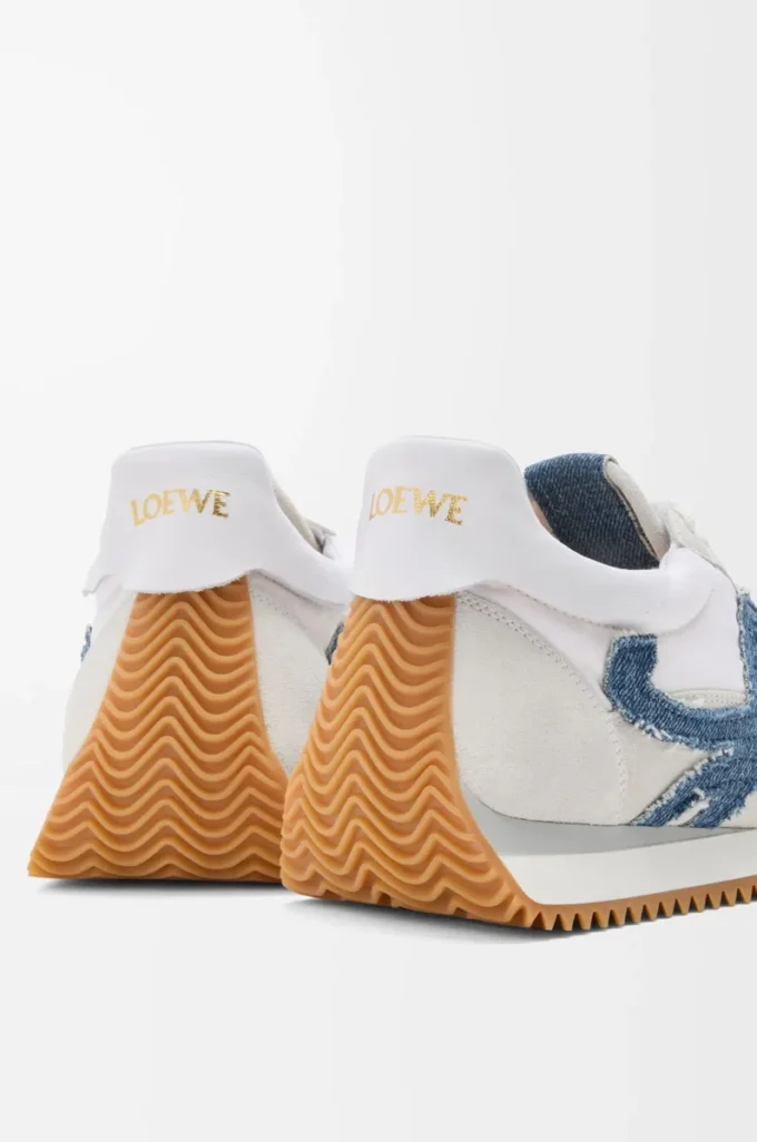 Flow Runner 2.0 i nylon och mocka Vit/Ljus denim Flow Runner 2.0 i nylon och mocka Vit/Ljus denim